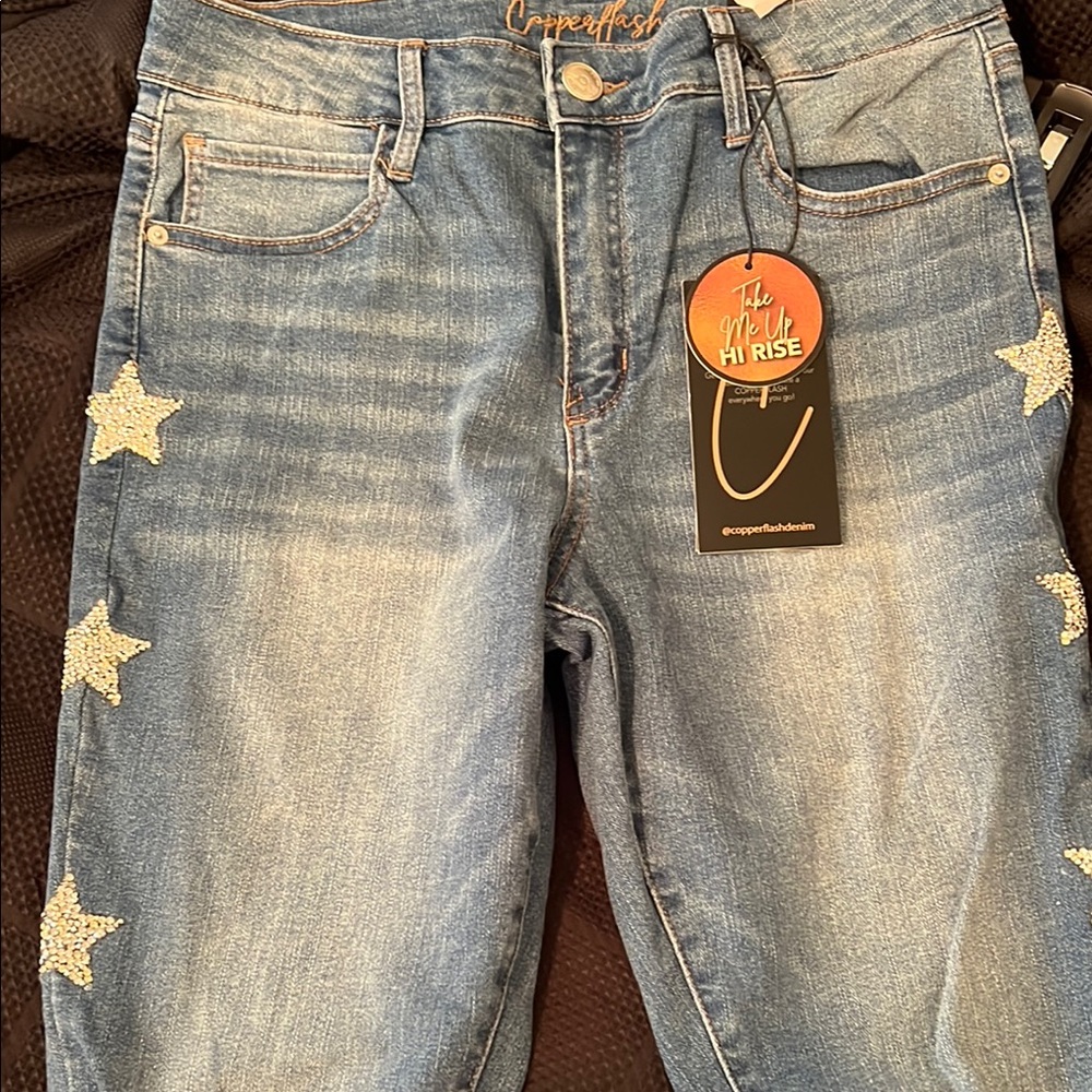 Just Black Blue High Rise Jeans with Vintage Wash